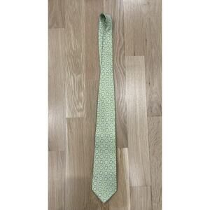 Vintage Umberto Frasi Geometric Lime Green Tie Necktie Career Business Luxury